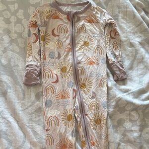 Little Sleepies Baby Onesie with Sun and Rainbow